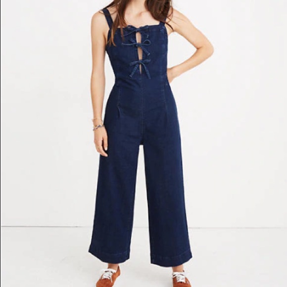 Madewell Pants - Madewell Denim Tie-Front Jumpsuit